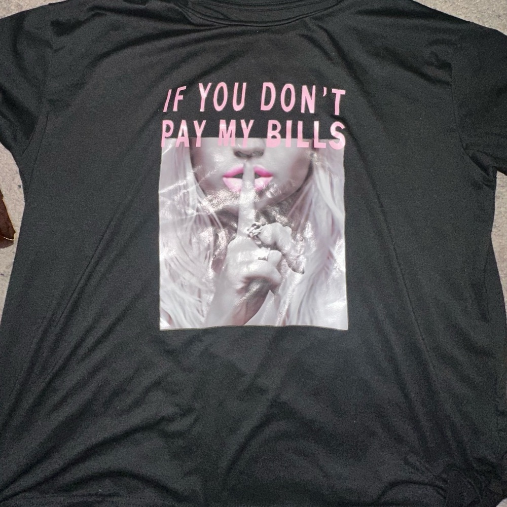 Graphic Tee with Pink Text